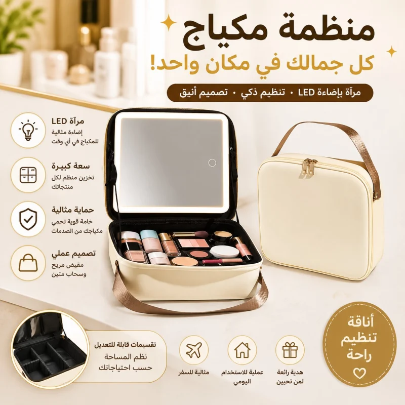 حقيبة مكياج ذكية ومضيئة للسفر – Trousse de Maquillage